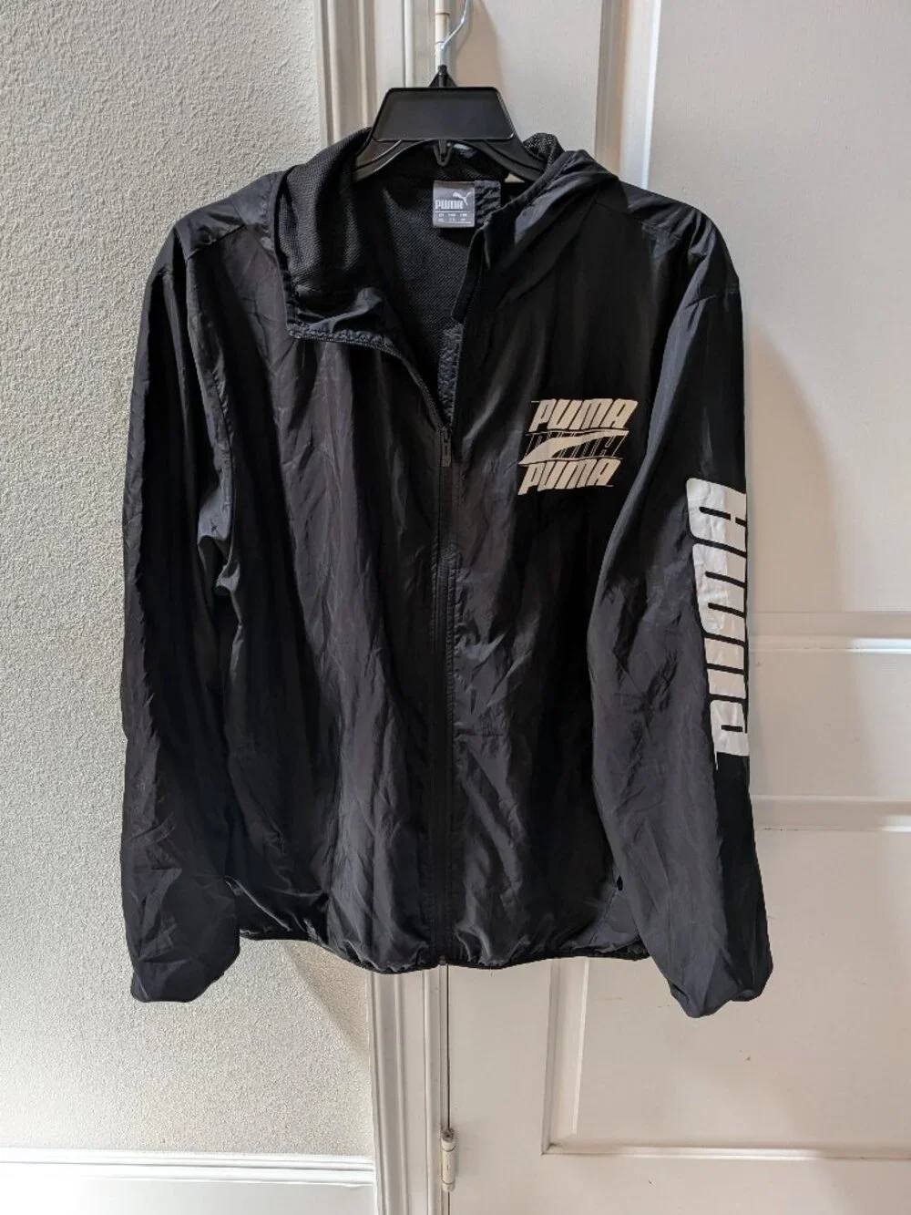 PUMA Light Windbreaker Men's Rain Jacket Full Zip Hooded Size XXL